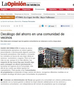 decálogo de ahorro en una comunidad de propietarios - artículo La opinión de Murcia